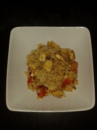 Tofus-paradicsomos bulgur